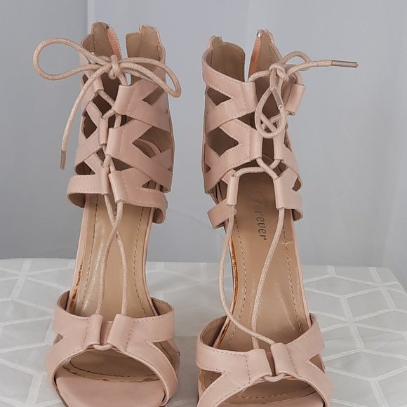 Forever, 7.5, soft pink, gladiator stilettos - Picture 2 of 5